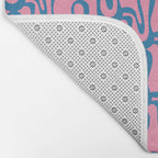 Pop Wiggle Contemporary Abstract Pattern in Pink and Blue Bath Mat Gallery Image 2