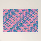 Pop Wiggle Contemporary Abstract Pattern in Pink and Blue Welcome Mat Gallery Image 1