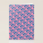 Pop Wiggle Contemporary Abstract Pattern in Pink and Blue Stationery Card Gallery Image 2