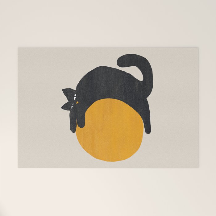 Cat with ball Welcome Mat Gallery Image 1