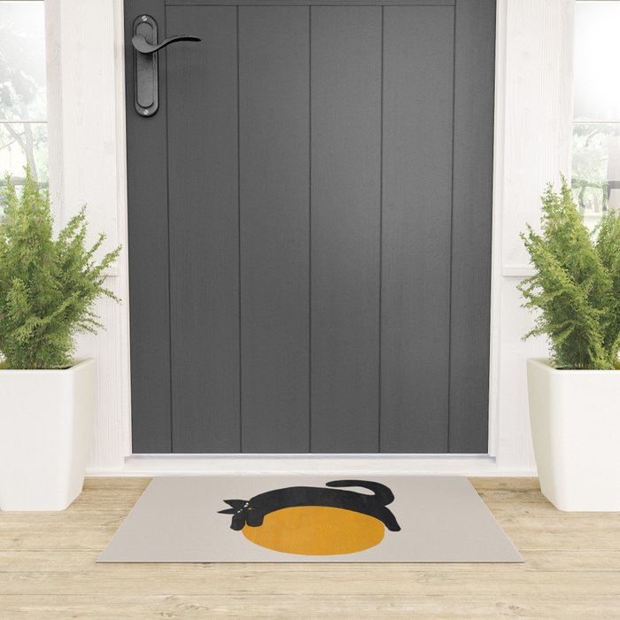 Cat with ball Welcome Mat Gallery Image 3