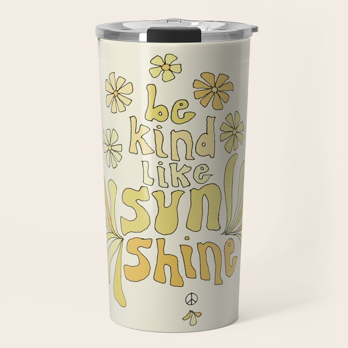 be kind like sunshine // retro surf art by surfy birdy Travel Mug Gallery Image 1