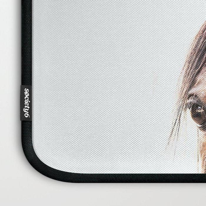 peekaboo horse, bw horse print, horse photo, equestrian, equestrian photo, equestrian decor Laptop Sleeve Gallery Image 3