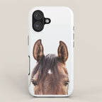 peekaboo horse, bw horse print, horse photo, equestrian, equestrian photo, equestrian decor iPhone Case Gallery Image 1