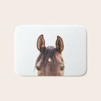 peekaboo horse, bw horse print, horse photo, equestrian, equestrian photo, equestrian decor Bath Mat Gallery Image 1
