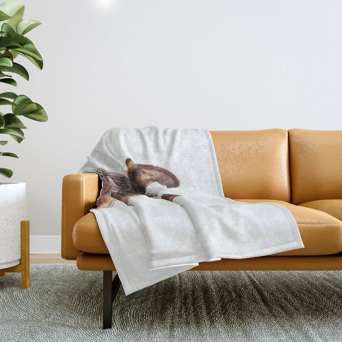 peekaboo horse, bw horse print, horse photo, equestrian, equestrian photo, equestrian decor Throw Blanket Gallery Image 1