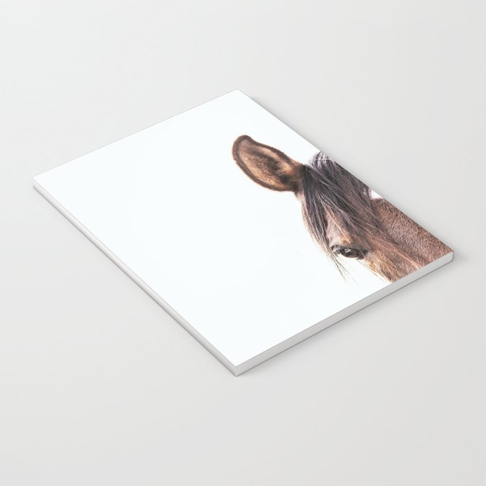 peekaboo horse, bw horse print, horse photo, equestrian, equestrian photo, equestrian decor Notebook Gallery Image 3