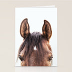 peekaboo horse, bw horse print, horse photo, equestrian, equestrian photo, equestrian decor Stationery Card Gallery Image 2