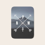 PNW Pacific Northwest Compass - Mt Hood Adventure Bath Mat Gallery Image 1