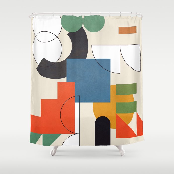 Colorful Shape Geometry 04 Shower Curtain Gallery Image 1