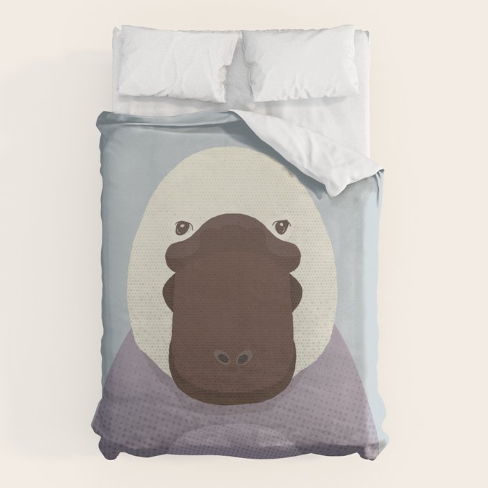 Whimsy Platypus, Animal Portrait Duvet Cover Gallery Image 1