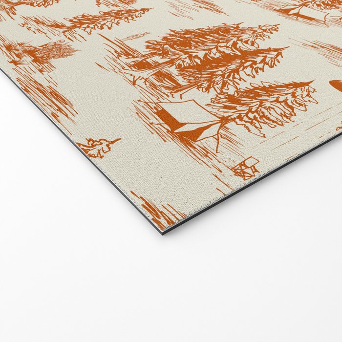 Orange Alien Abduction Toile De Jouy Pattern Welcome Mat Gallery Image 2