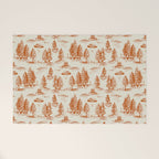 Orange Alien Abduction Toile De Jouy Pattern Welcome Mat Gallery Image 1