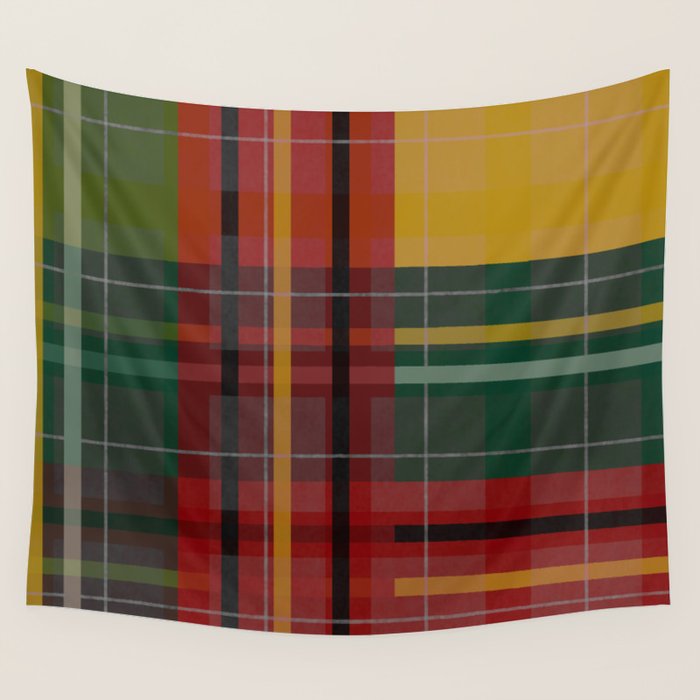 Plaid Lines Wall Tapestry Gallery Image 1