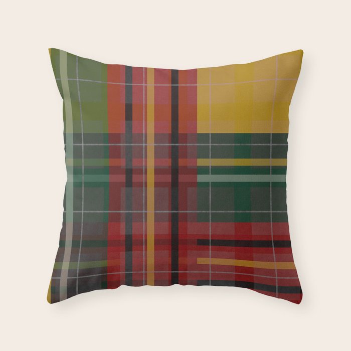 Plaid Lines Throw Pillow Gallery Image 6