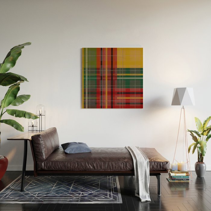 Plaid Lines Wood Wall Art Gallery Image 2