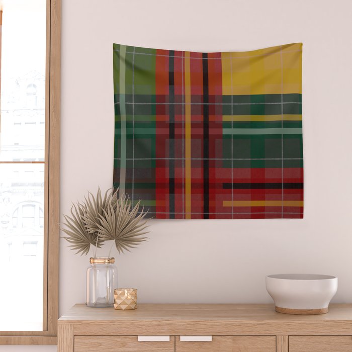 Plaid Lines Wall Tapestry Gallery Image 2