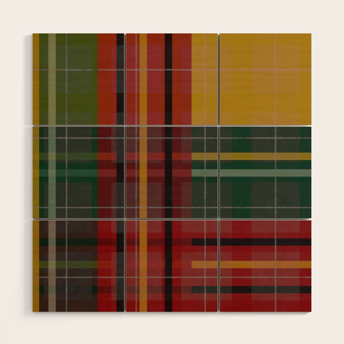 Plaid Lines Wood Wall Art Gallery Image 1
