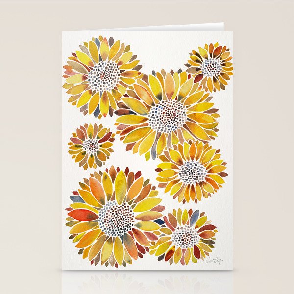 Sunflower Blooms - Yellow Stationery Card Gallery Image 1