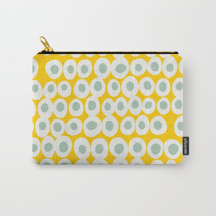 Wonderful bold dots yellow and mint Carry All Pouch Gallery Image 1