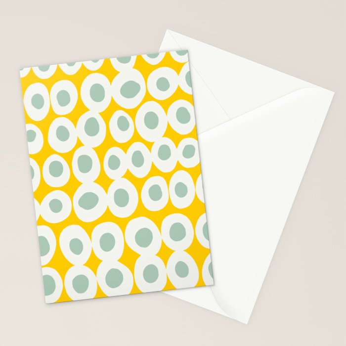 Wonderful bold dots yellow and mint Stationery Card Gallery Image 2