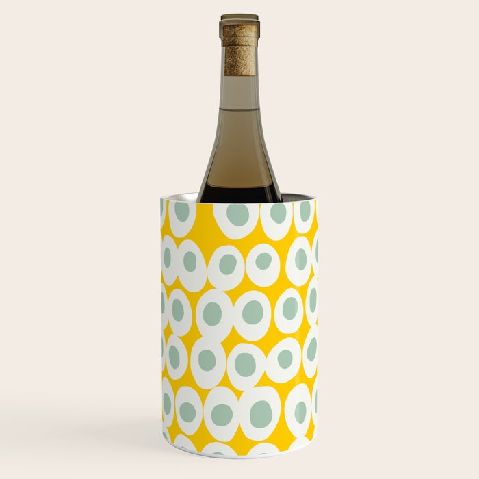 Wonderful bold dots yellow and mint Wine Chiller Gallery Image 2