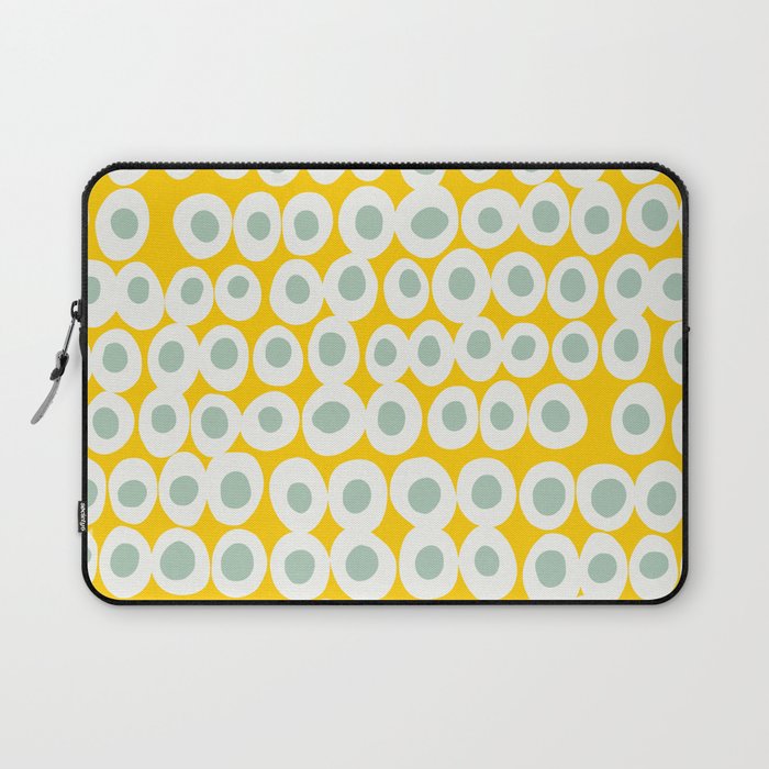 Wonderful bold dots yellow and mint Laptop Sleeve Gallery Image 1