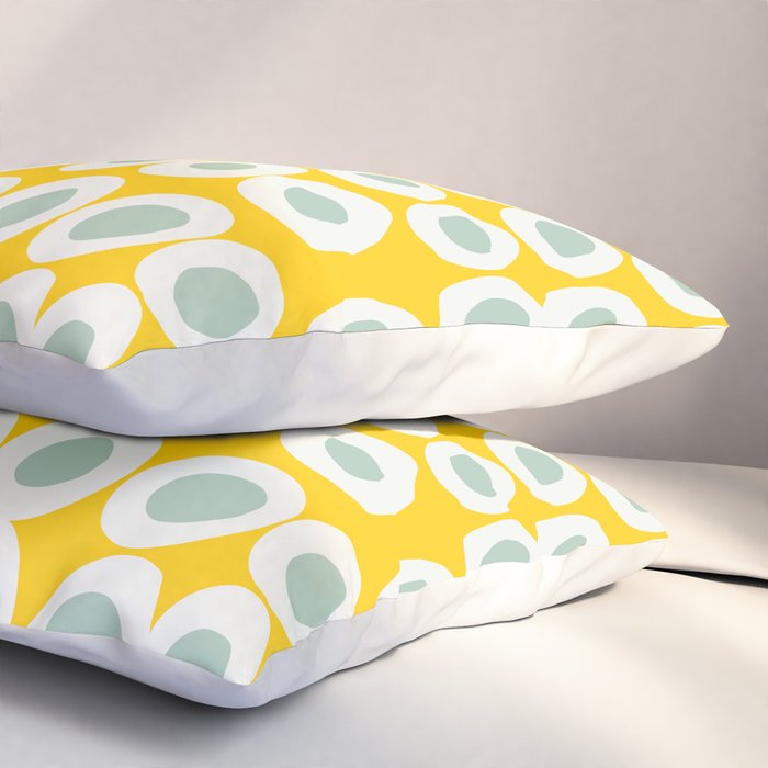 Wonderful bold dots yellow and mint Pillow Sham Gallery Image 3