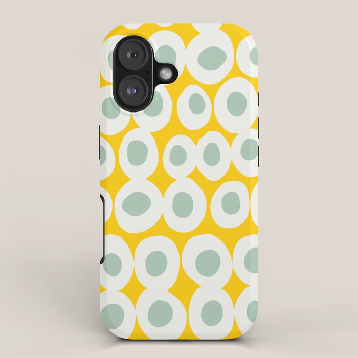 Wonderful bold dots yellow and mint iPhone Case Gallery Image 1