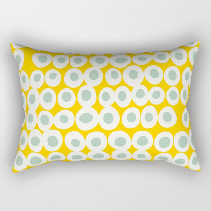 Wonderful bold dots yellow and mint Rectangular Pillow Gallery Image 2
