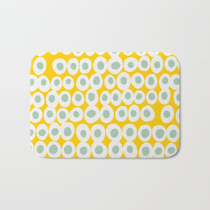 Wonderful bold dots yellow and mint Bath Mat Gallery Image 1