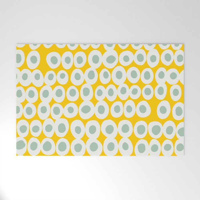 Wonderful bold dots yellow and mint Welcome Mat Gallery Image 1
