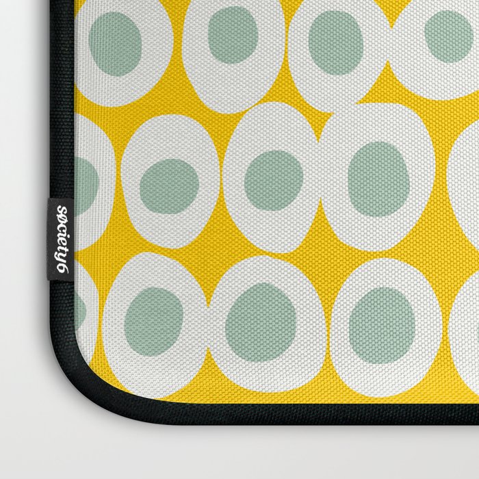 Wonderful bold dots yellow and mint Laptop Sleeve Gallery Image 3