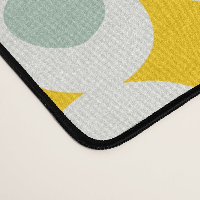 Wonderful bold dots yellow and mint Desk Mat Gallery Image 4