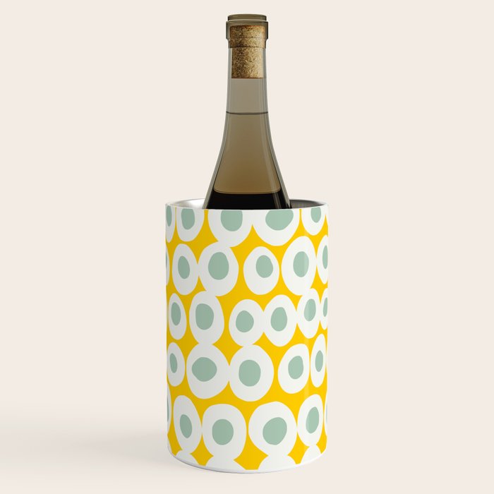 Wonderful bold dots yellow and mint Wine Chiller Gallery Image 1