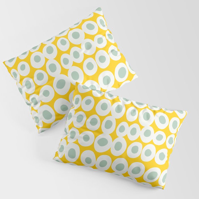 Wonderful bold dots yellow and mint Pillow Sham Gallery Image 3