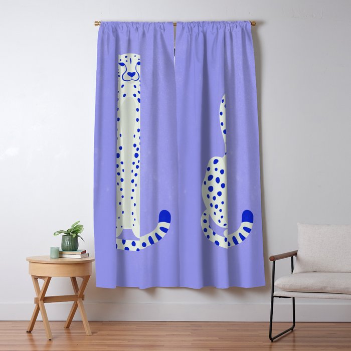 Periwinkle Cheetah Window Curtain Gallery Image 5