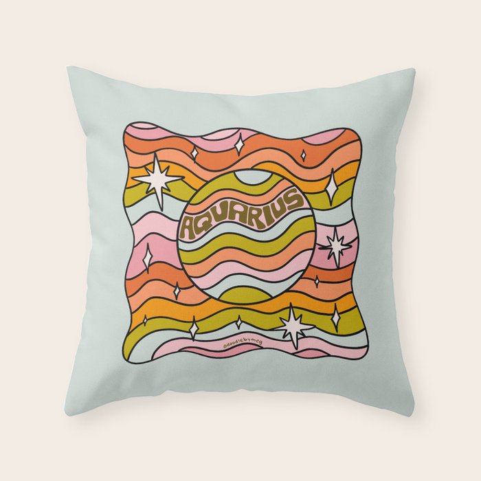 Aquarius Planet Throw Pillow Gallery Image 1