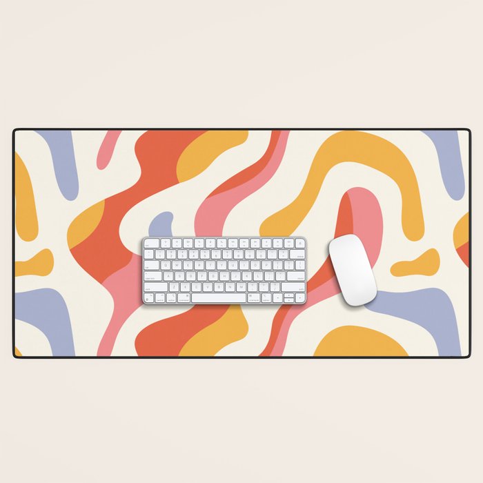 Abstract colorful organic shape art pattern Desk Mat Gallery Image 1