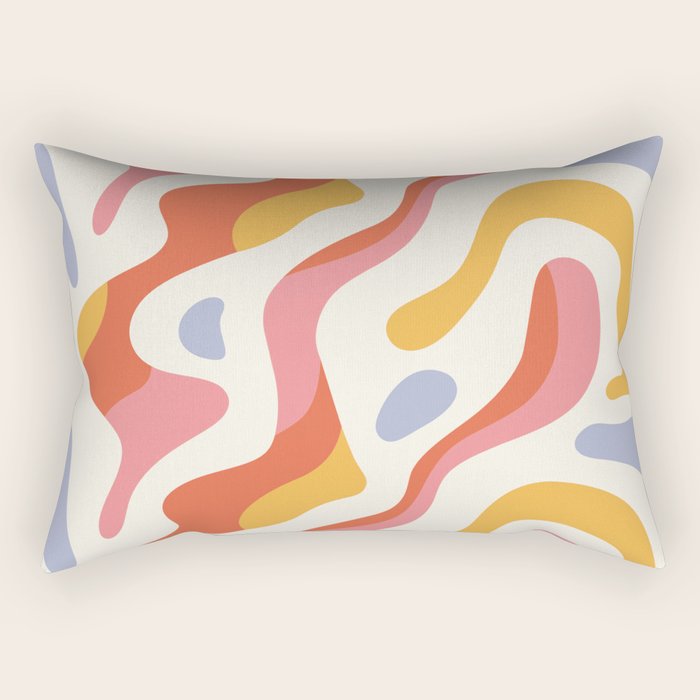 Abstract colorful organic shape art pattern Rectangular Pillow Gallery Image 2