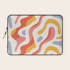 Abstract colorful organic shape art pattern Laptop Sleeve Gallery Image 1