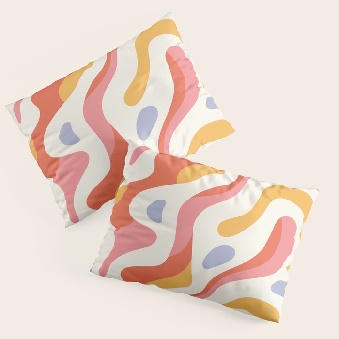 Abstract colorful organic shape art pattern Pillow Sham Gallery Image 3
