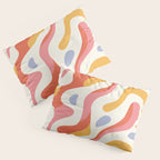 Abstract colorful organic shape art pattern Pillow Sham Gallery Image 3