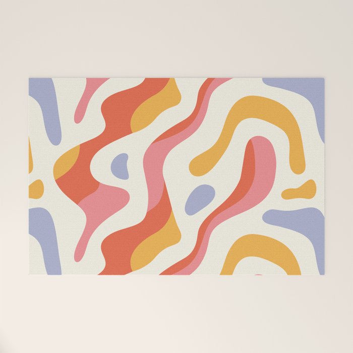 Abstract colorful organic shape art pattern Welcome Mat Gallery Image 1