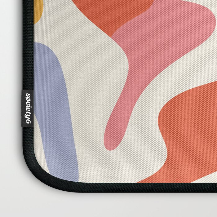 Abstract colorful organic shape art pattern Laptop Sleeve Gallery Image 3