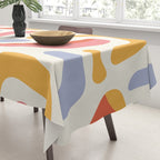 Abstract colorful organic shape art pattern Tablecloth Gallery Image 3