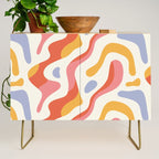 Abstract colorful organic shape art pattern Credenza Gallery Image 1