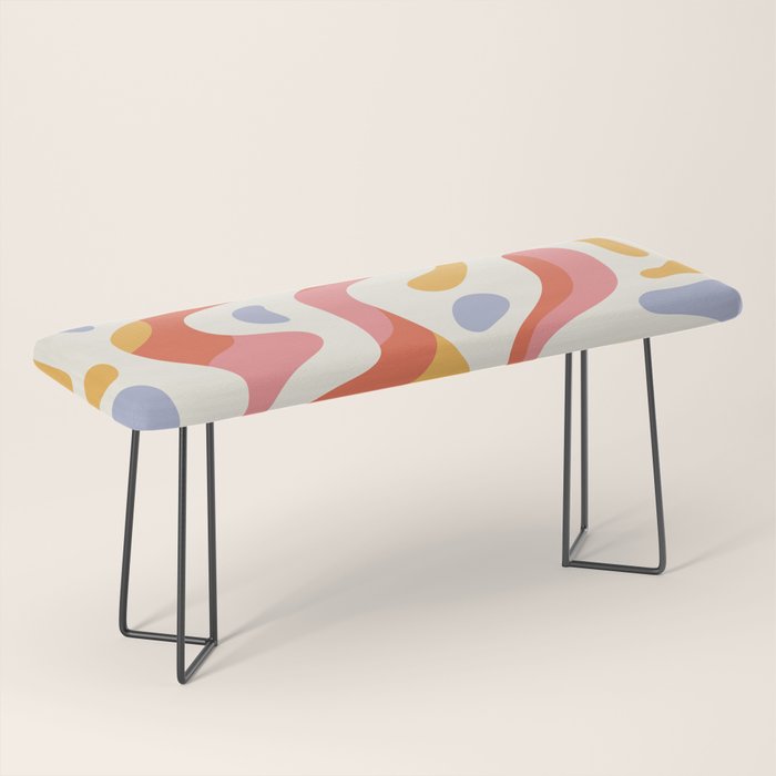 Abstract colorful organic shape art pattern Bench Gallery Image 1