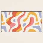 Abstract colorful organic shape art pattern Desk Mat Gallery Image 3