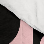 Mid Century Modern Piquet Multi Geometric Pattern in Light Pink and Black Comforter Gallery Image 4